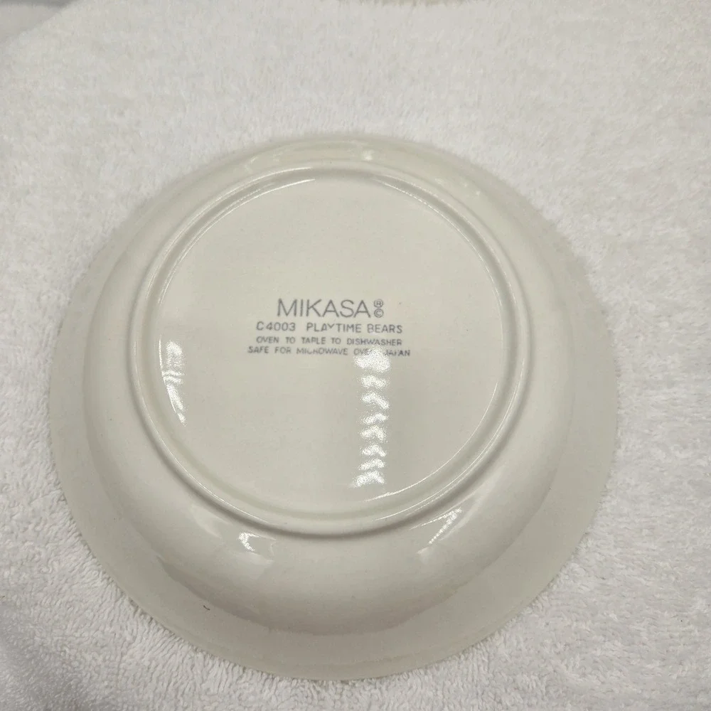Mikasa Playtime Bears Children's Dinnerware Set 3 Piece Plate Bowl Cup Japan